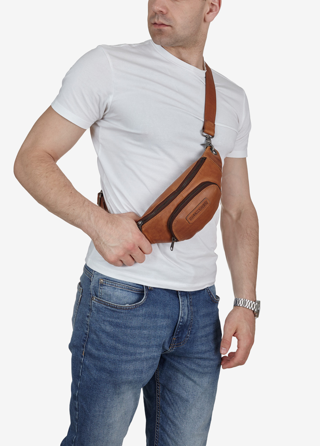 Поясна сумка шкіряна чоловіча (бананка) HILL BURRY (259161767)