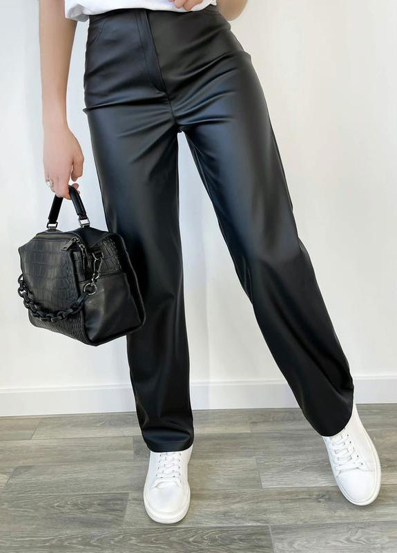 Черные кэжуал демисезонные прямые брюки Fashion Girl