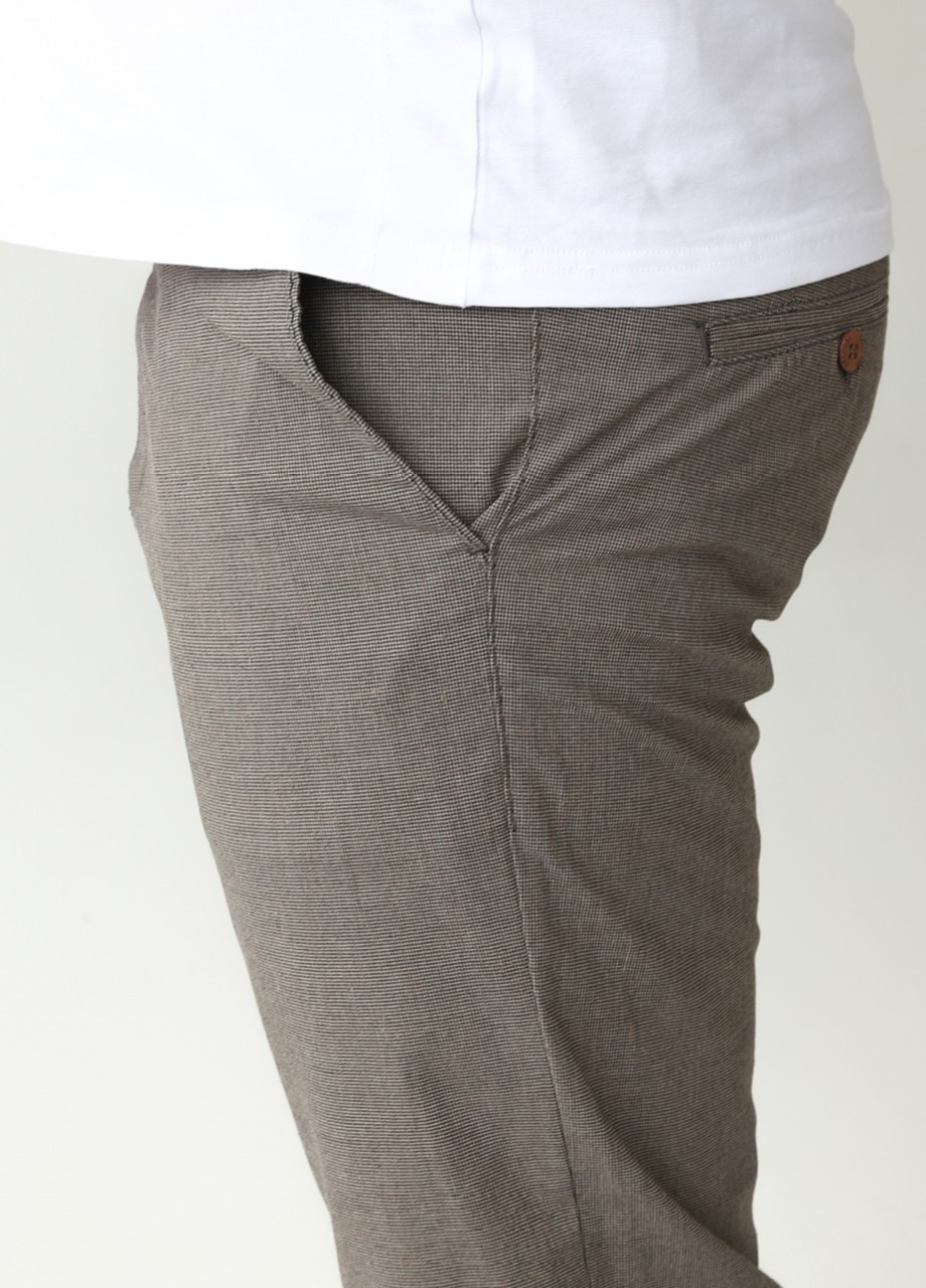 Штани чоловічі коричневі в клітку тонкі злегка звужені ARCHILES Слегка-зауженная (259160522)