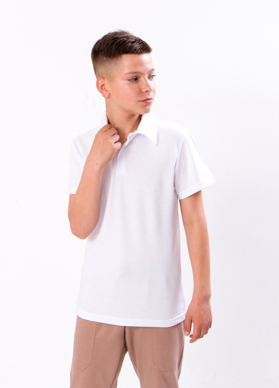 Голубая летняя футболка-поло для хлопчика білий носи своє (6210-091-v0) Носи своє