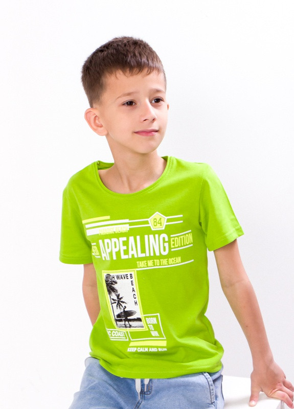 Зеленая летняя футболка для хлопчика салатовий носи своє (6021-001-33-4-v1) Носи своє