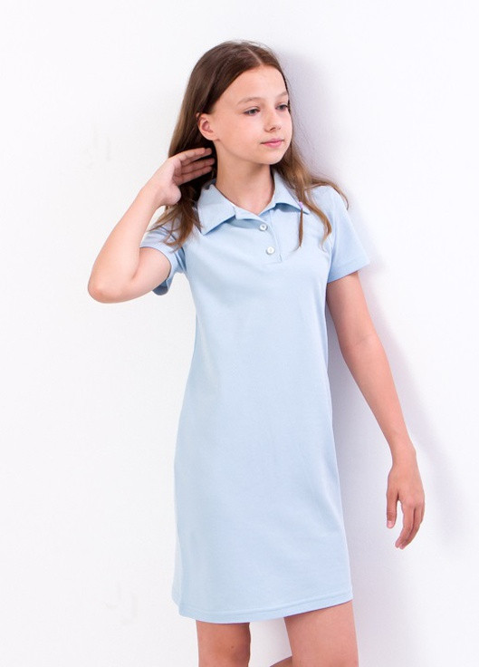 Блакитна сукня-поло для дівчинки блакитний носи своє (6211-091-v3) Носи своє (259161427)