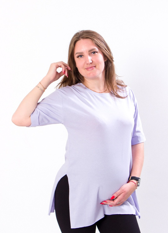 Фиолетовая летняя футболка жіноча для вагітних фіолетовий (12155-v3) No Brand