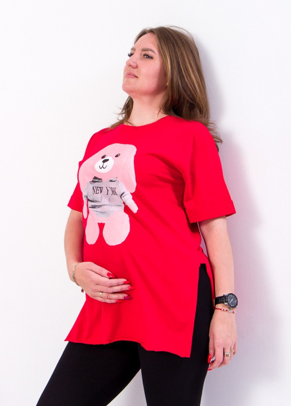 Червона літня футболка жіноча для вагітних червоний (13156-v5) No Brand