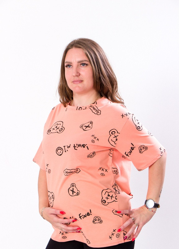 Помаранчева літня футболка жіноча для вагітних помаранчевий (12153-v3) No Brand