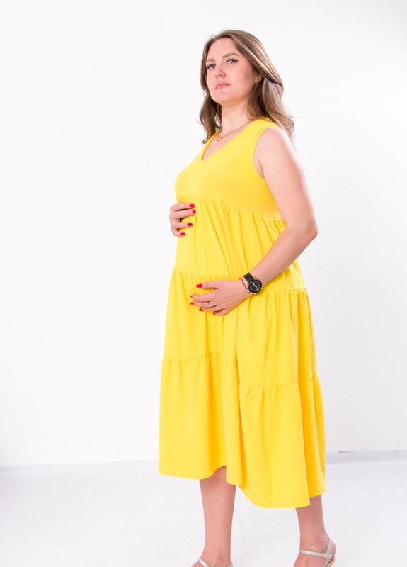 Желтое повседневный женский сарафан для беременных желтый (12158-v6) No Brand однотонное