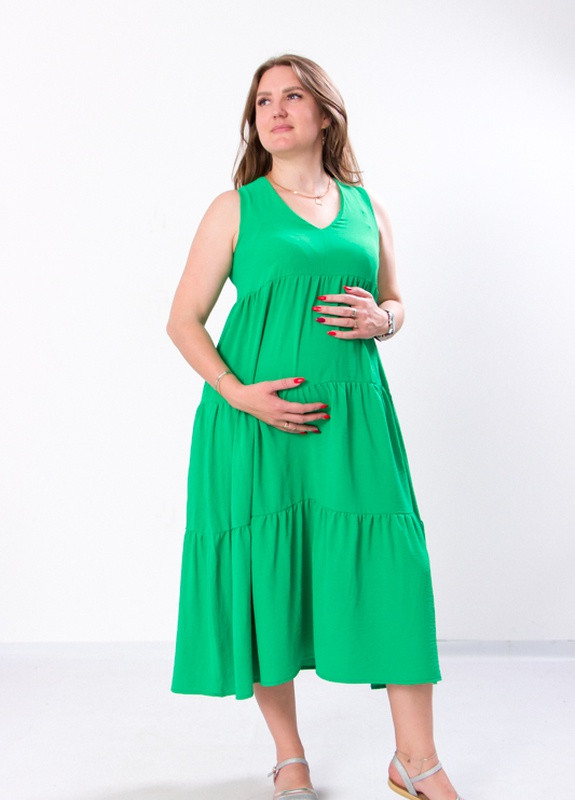 Зеленое повседневный сарафан женский для беременных зеленый (12158-v2) No Brand однотонное