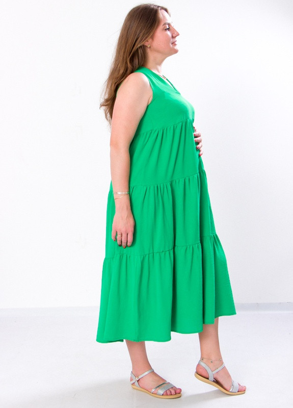 Зелена повсякденний сарафан жіночий для вагітних зелений (12158-v2) No Brand однотонна