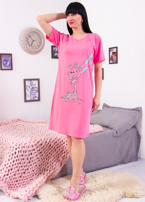 Сорочка жіноча (для годуючих мам) Рожевий Носи Своє (8594-001-33-v29) Носи своє (259162913)