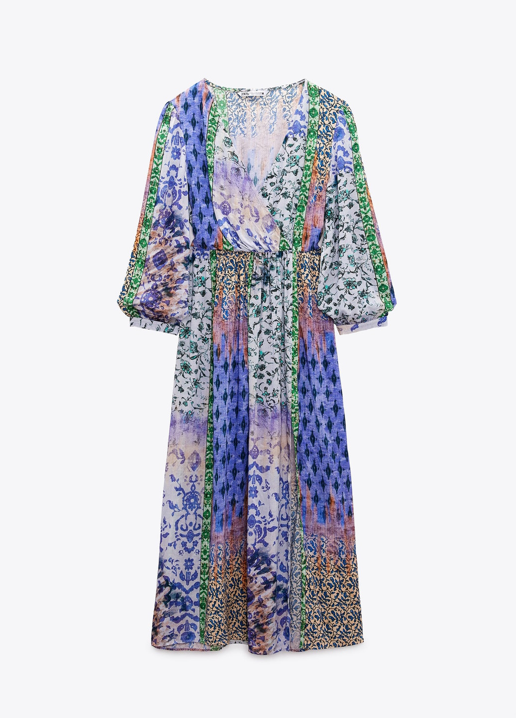 Комбинированное коктейльное платье Zara с абстрактным узором