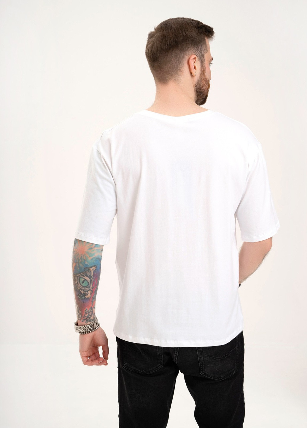 Біла футболка чоловіча з коротким рукавом ISSA PLUS GN-532