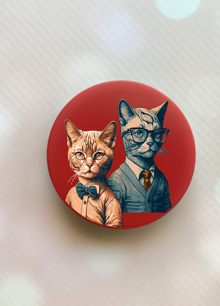 Держатель для смартфона / планшета попсокет Popsocket Красный :: Деловые коты (принт 243) Creative (259182088)