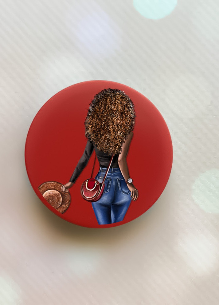 Держатель для смартфона / планшета попсокет Popsocket Красный :: Девушка-мулатка (принт 10) Creative (259183488)