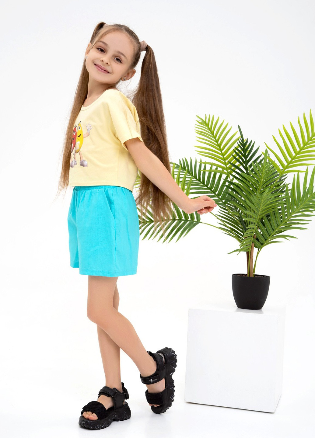 Голубой летний комплект детский с шортами ISSA PLUS Костюм-CD1-40