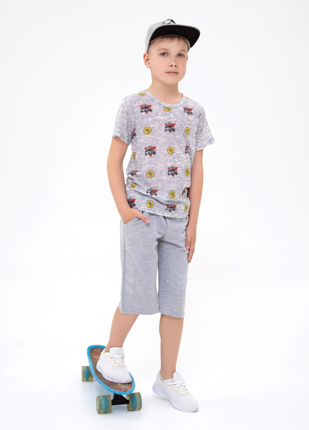 Сіра літня футболка дитяча ISSA PLUS Футболка-GCD1-18