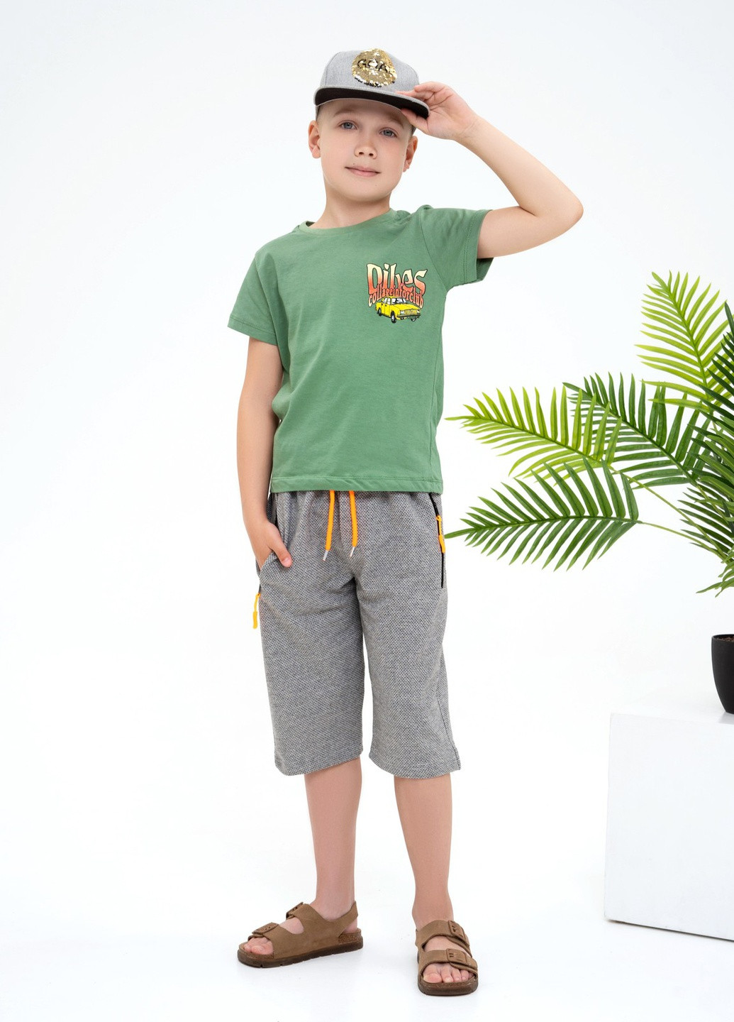 Зеленая летняя футболка детская ISSA PLUS Футболка-GCD1-06