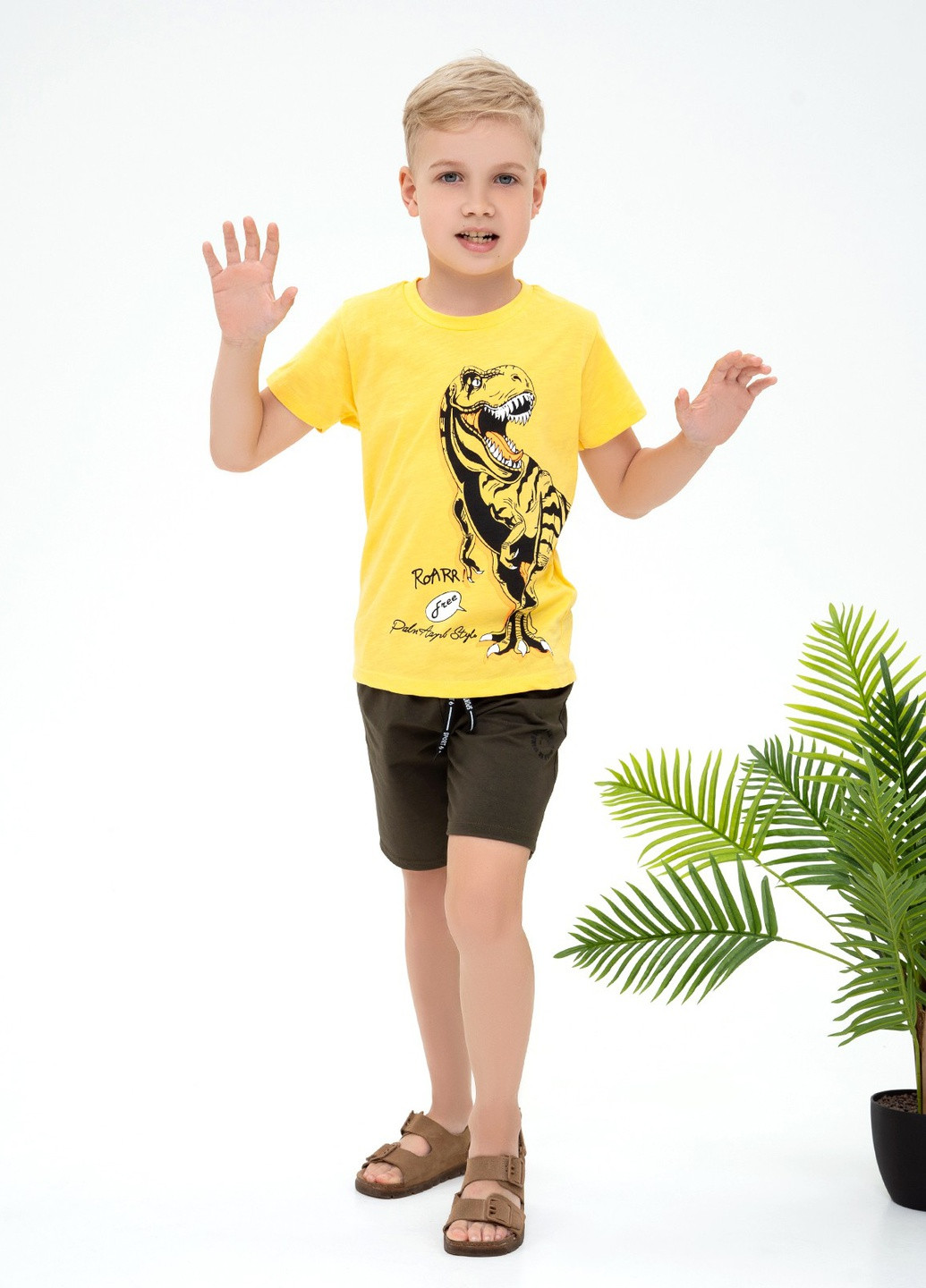 Желтая летняя футболка детская ISSA PLUS Футболка-GCD1-05