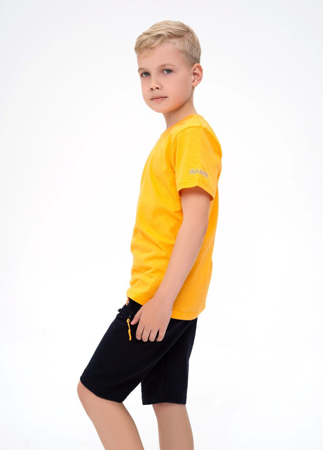 Желтая летняя футболка детская ISSA PLUS Футболка-GCD1-11