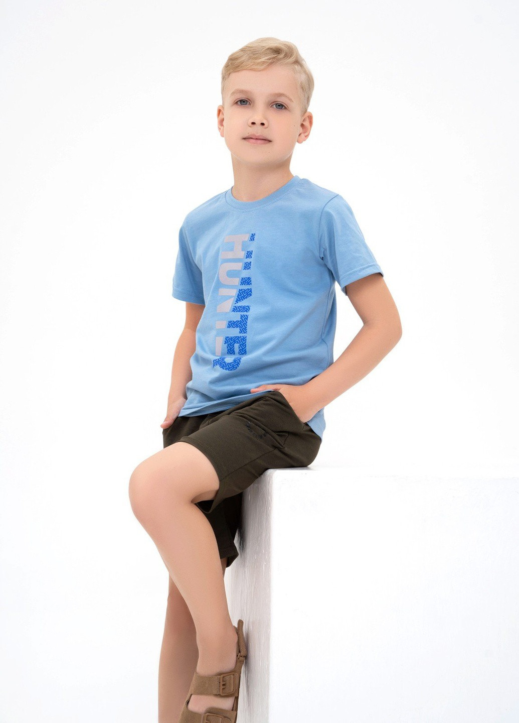 Голубая летняя футболка детская ISSA PLUS Футболка-GCD1-21