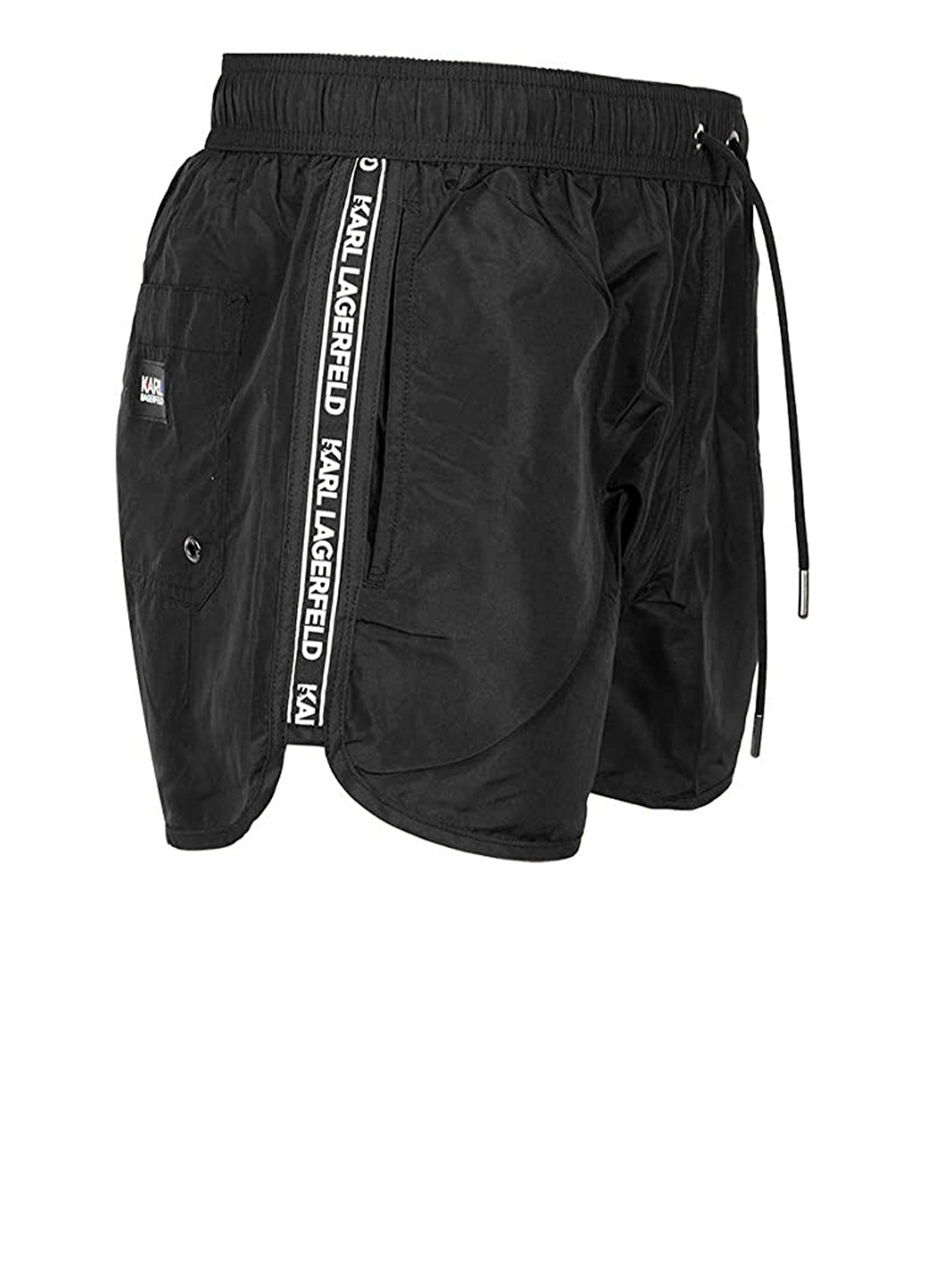 Мужские черные пляжные короткие пляжные шорты с логотипом Karl Lagerfeld