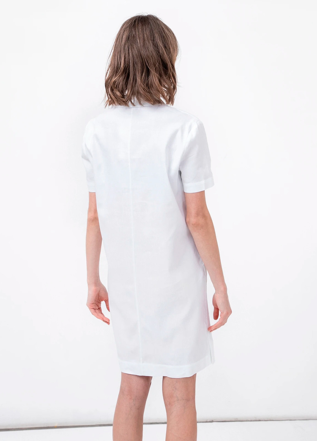 Білий повсякденний біла лляна міні сукня Calvin Klein однотонна