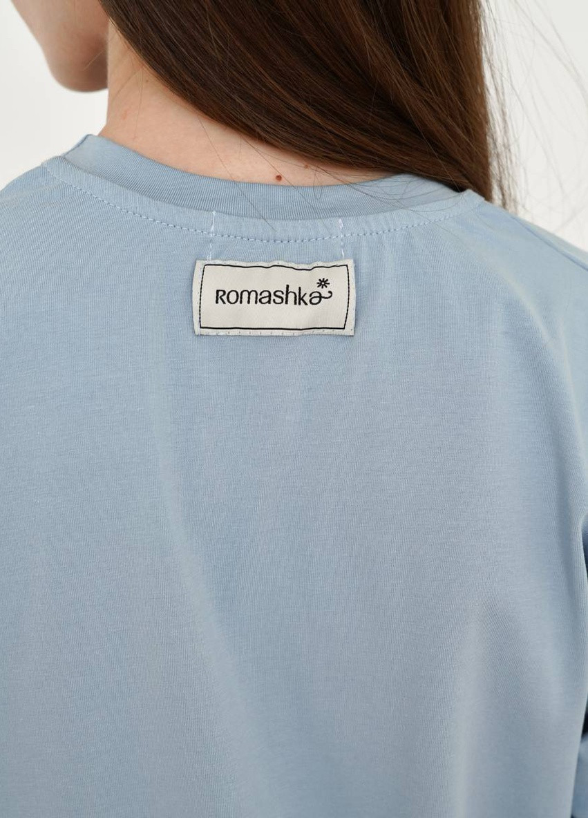 Голубая летняя футболка romashka Ромашка Портленд