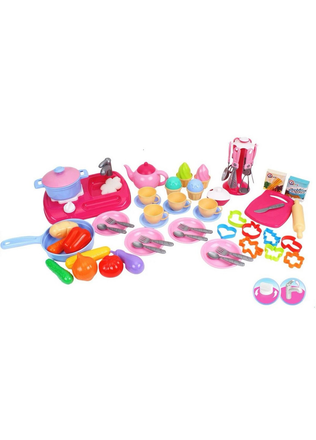Дитячий ігровий набір "Кухня з набором посуду", 66 предметів 49х37х11 см ТехноК (259207609)