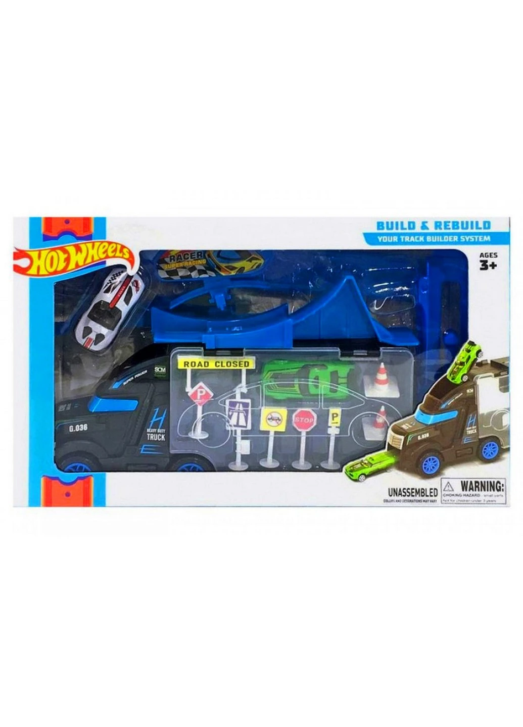 Детский игровой набор "Трек Трейлер" 21,5х35,5х10 см Hot Wheels (259207417)