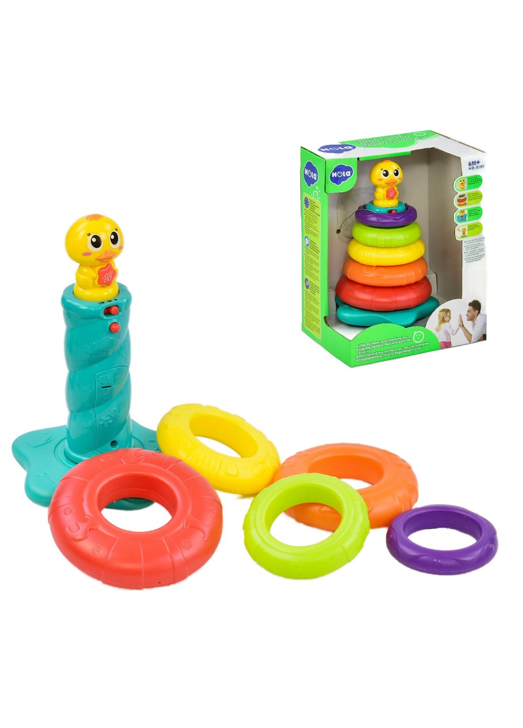 Ігровий набір "Піраміда музична" 14х14х23 см Hola (259207688)