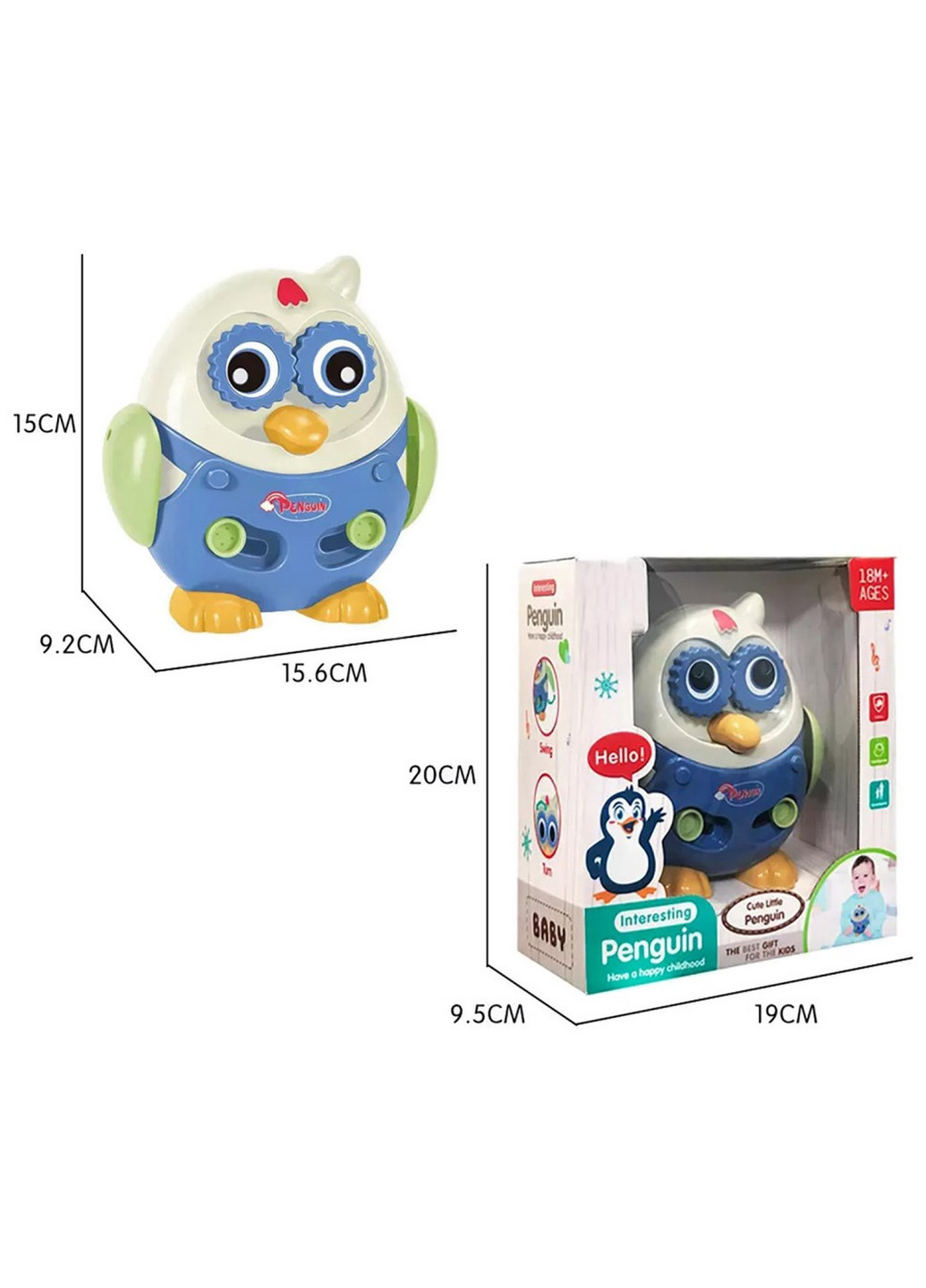 Тваринний музичний пінгвін 19х10х20 см JIE Star (259206169)