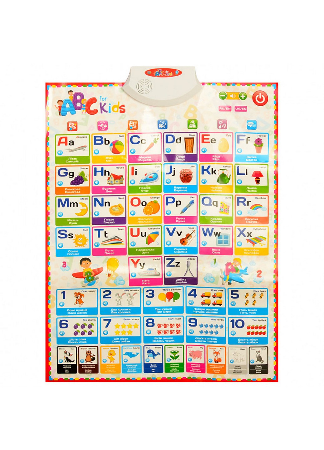 Интерактивный развивающий плакат ENG рус/англ языки 49х23х4 см Metr+ (259212815)
