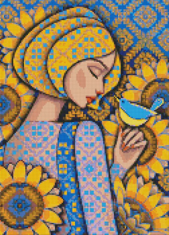 Алмазна мозаїка. Сонячна пташка ©mosyakart. 40х50. AMO7474. Ідейка Идейка (259212284)
