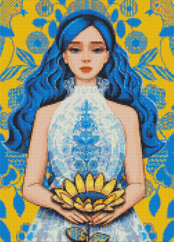 Алмазна мозаїка. Золота квітка ©mosyakart. 40х50. AMO7472. Ідейка Идейка (259212261)
