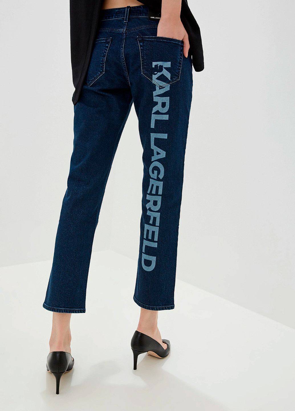 Женские укороченные прямые джинсы Karl Lagerfeld - (259215597)