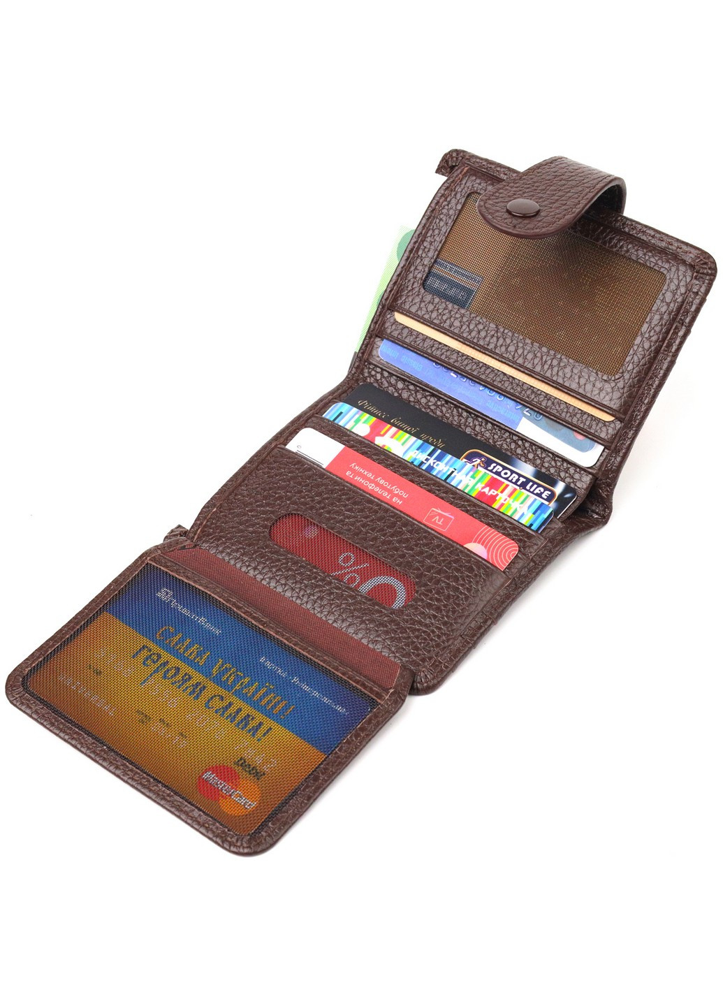 Мужской кожаный кошелек 10,6х9х1 см Canpellini (259244209)
