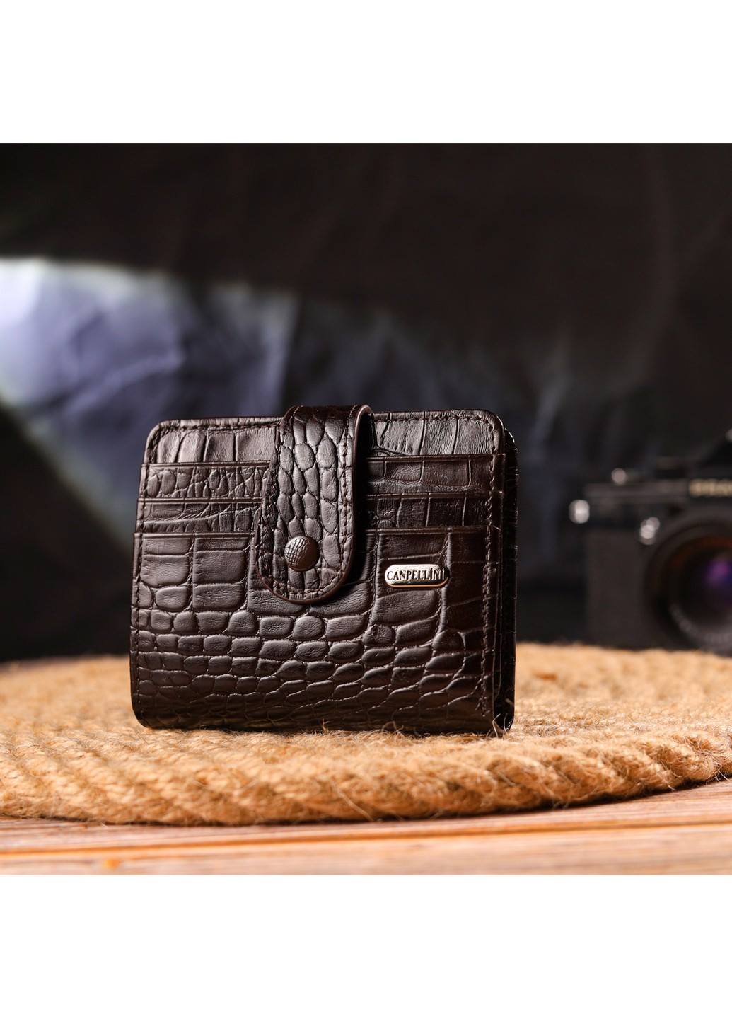 Чоловічий шкіряний гаманець 10,6х9х1 см Canpellini (259245237)