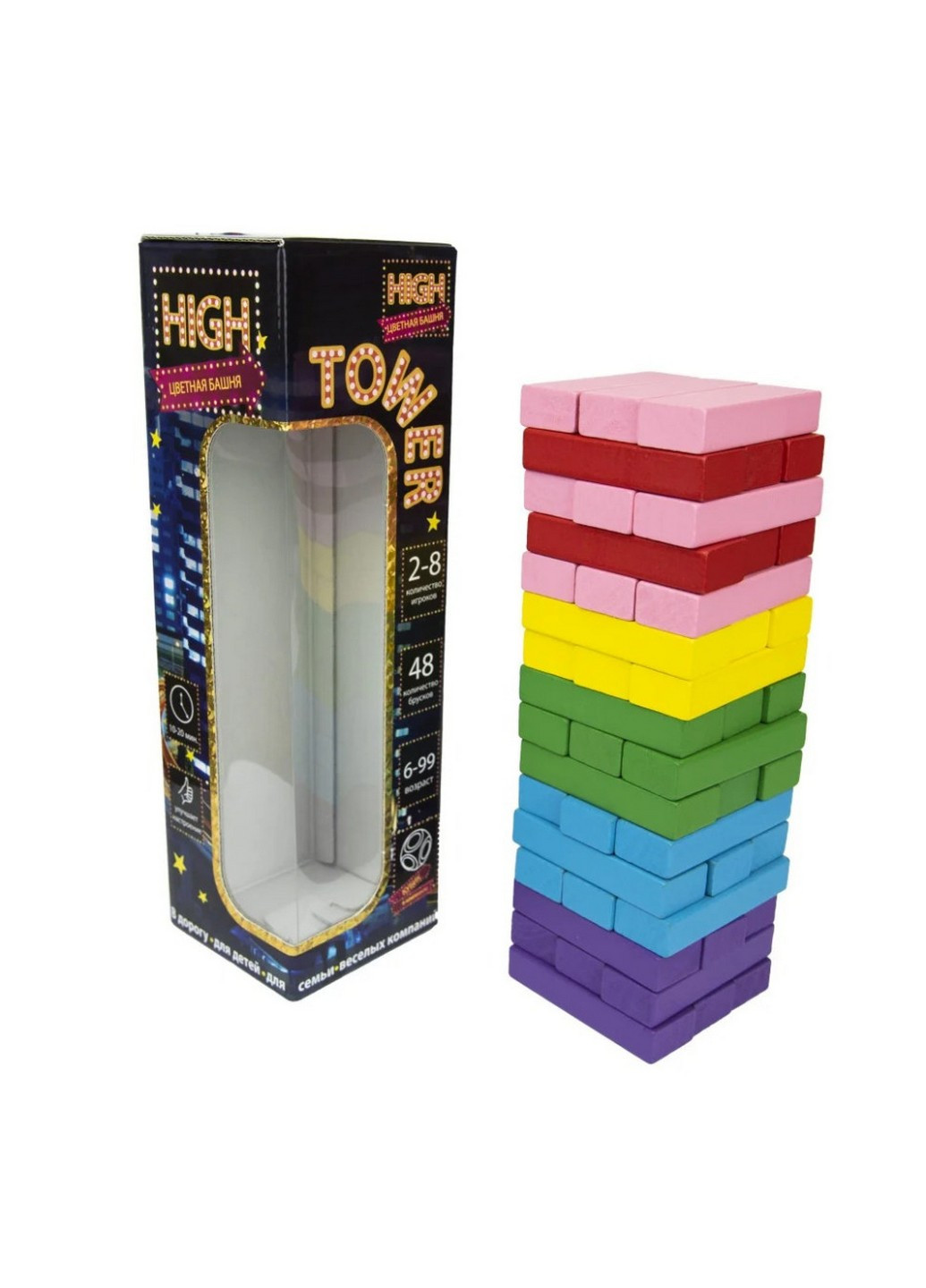 Развлекательная игра "High Tower"Дженга рус 28х8,2х8,2 см Strateg (259245422)