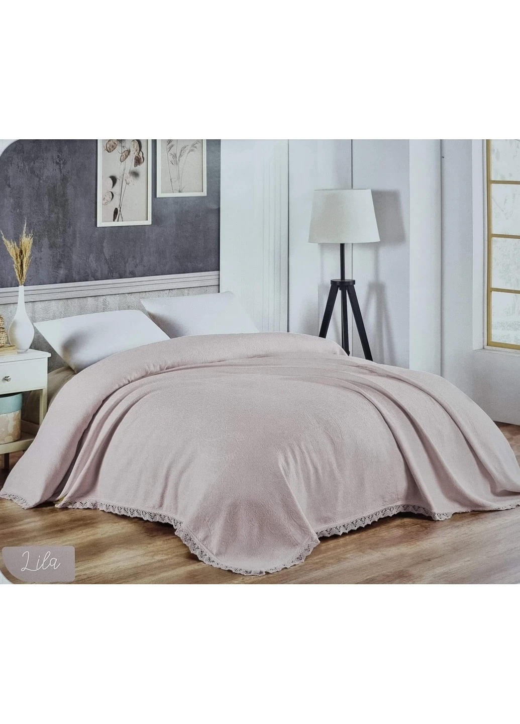 Жакардове покривало-піке із бавовни Lilac 240х260 см Gold Soft Life (259245740)