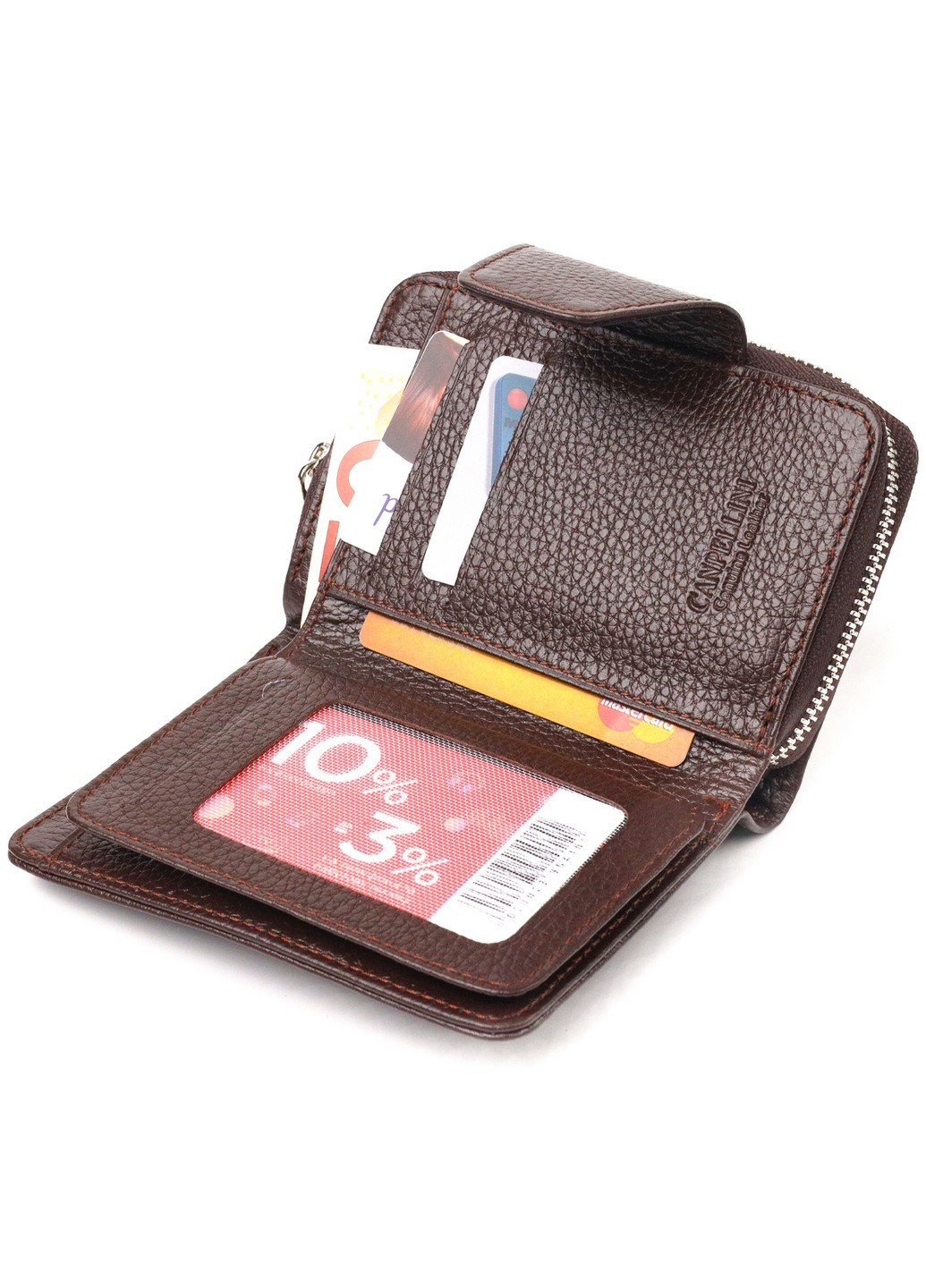 Жіночий шкіряний гаманець 9,5х13,2х3 см Canpellini (259246287)