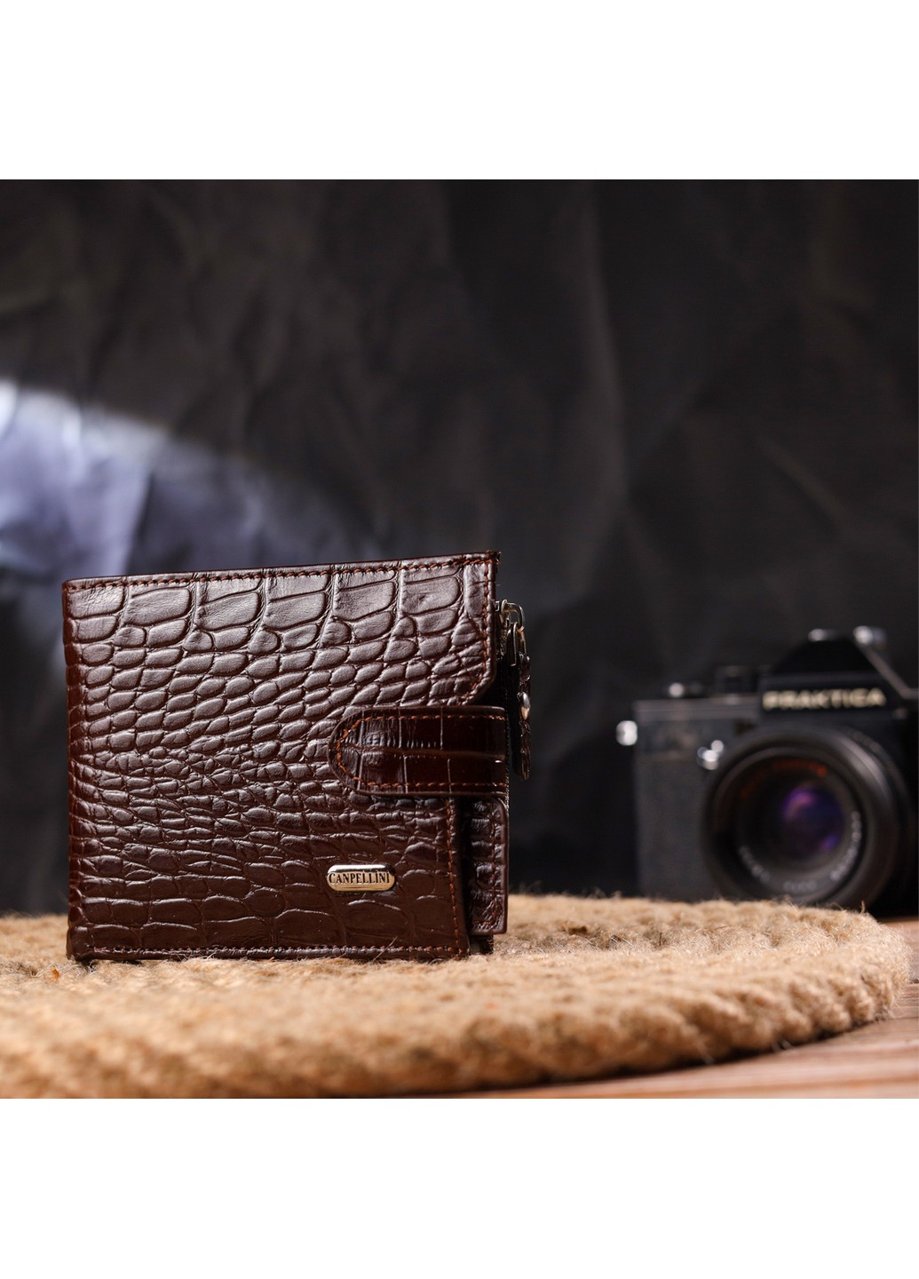 Чоловічий шкіряний гаманець 12х9,8х1 см Canpellini (259247305)