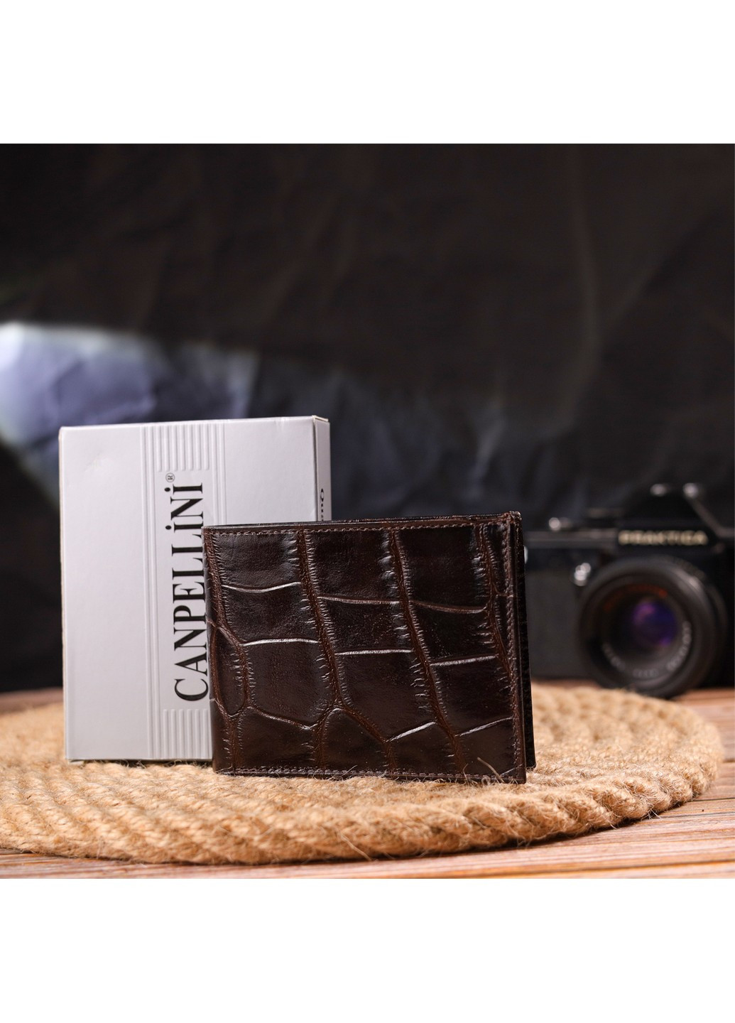 Чоловічий шкіряний портмоне 11,3х8,3х1 см Canpellini (259247317)
