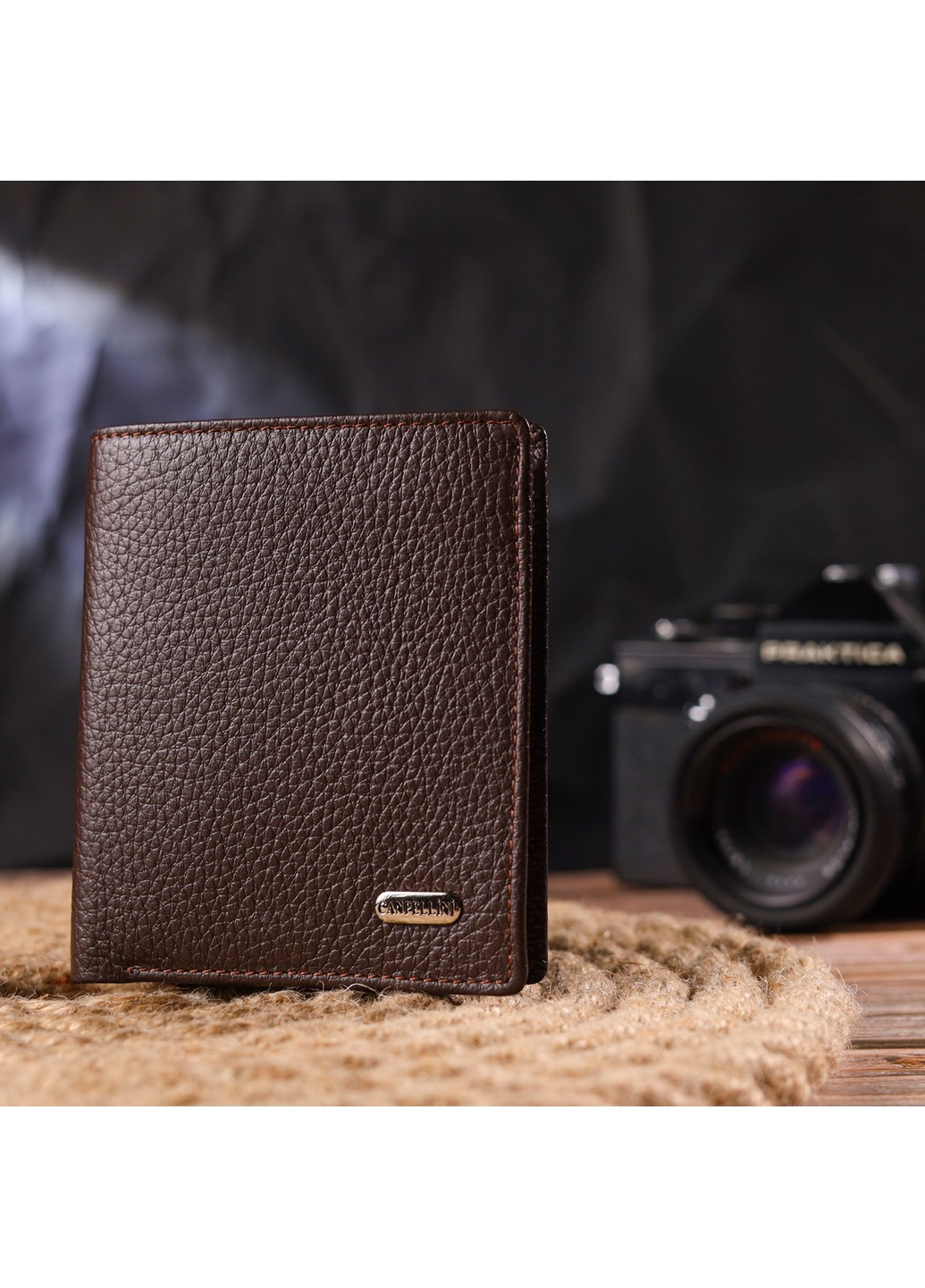 Мужское кожаное портмоне 10х11,5х1 см Canpellini (259246334)