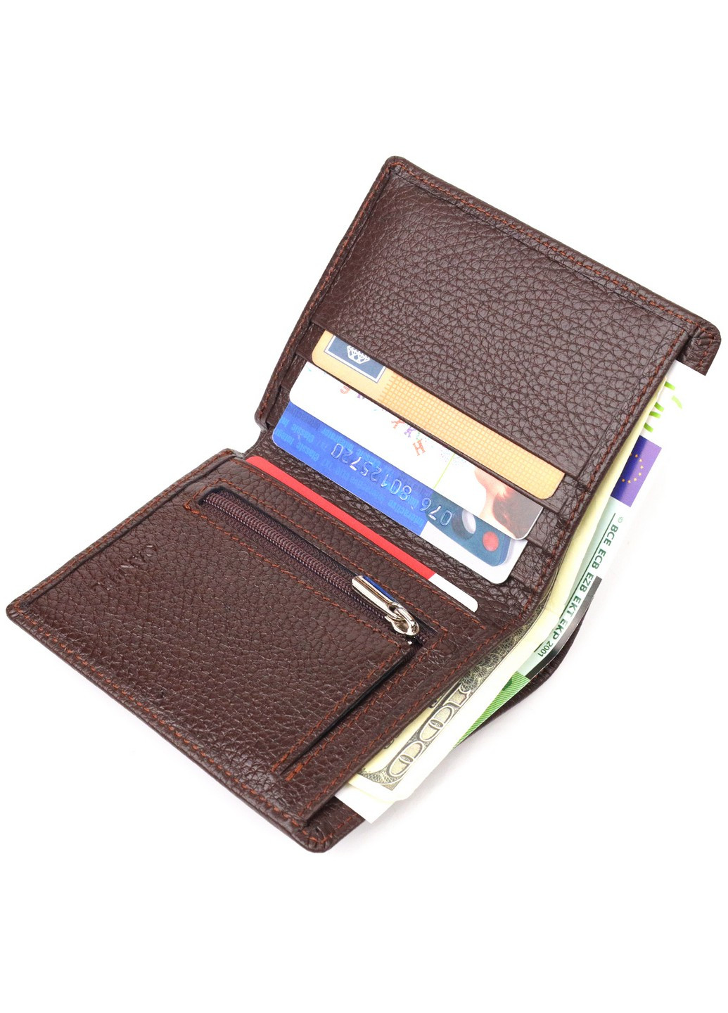 Мужское кожаное портмоне 10х11,5х1 см Canpellini (259246334)