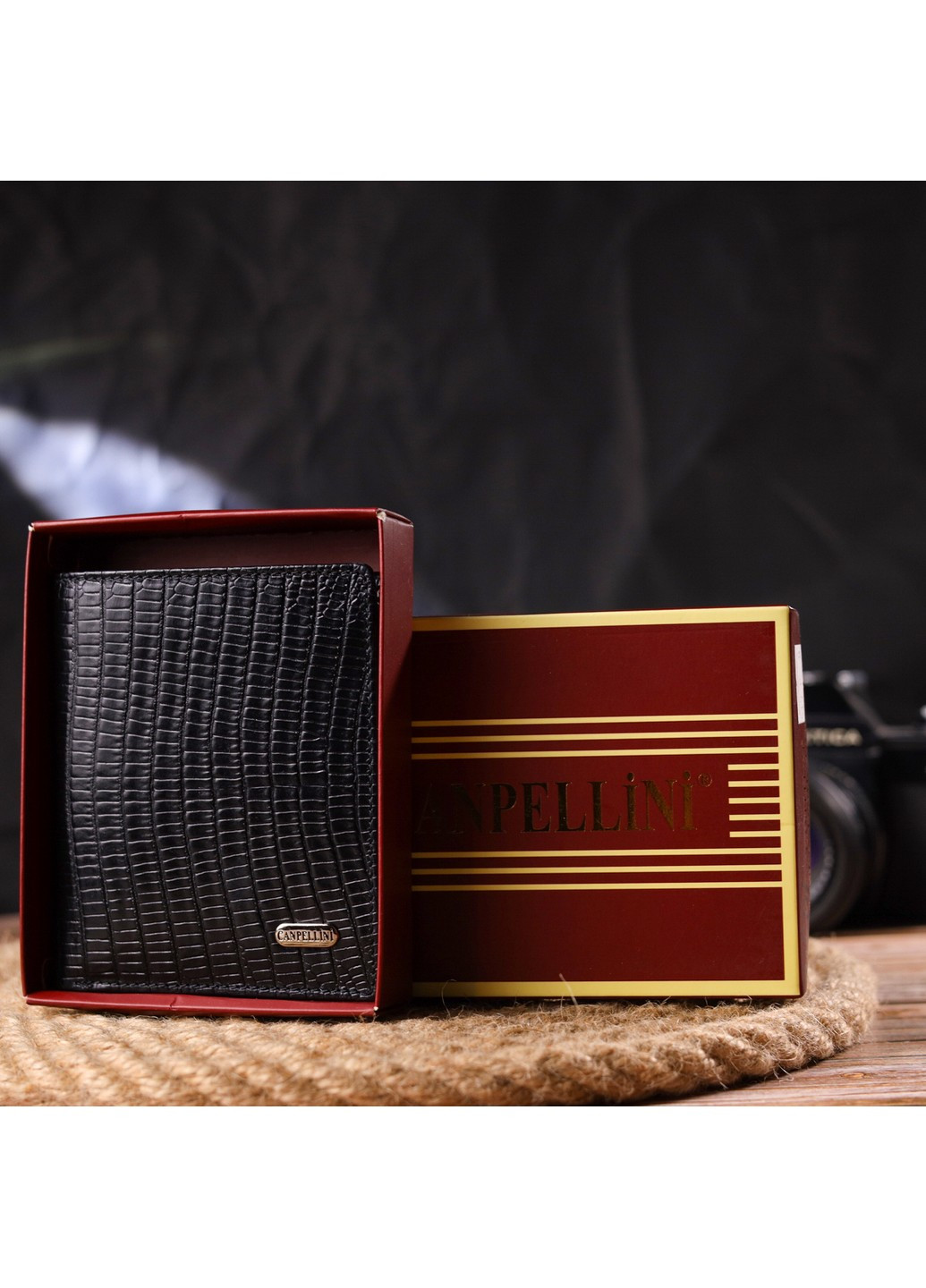 Чоловічий шкіряний портмоне 10х11,5х1 см Canpellini (259246303)
