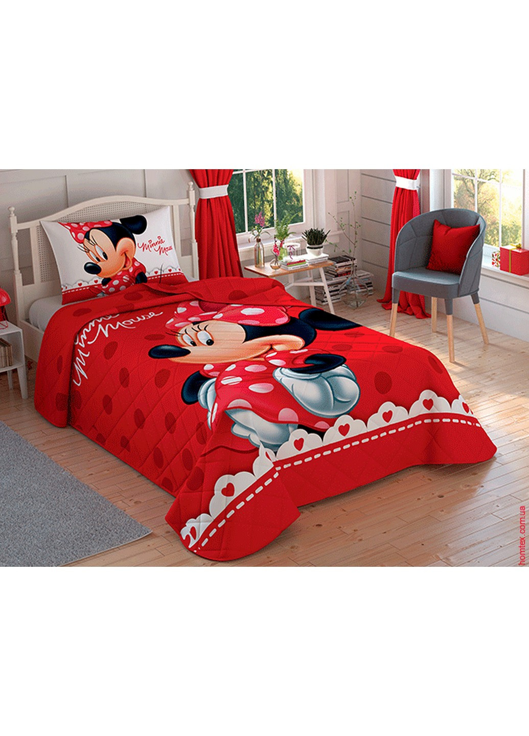 Стьобане покривало Disney Minnie Minnie Lovely + наволочка 160х220 см Tac (259246157)