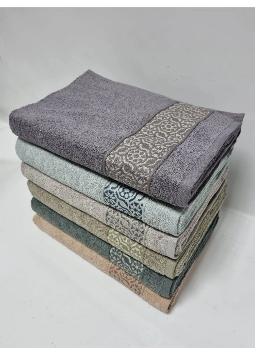 Набір бавовняних рушників для ванної Purry Cotton Mozaik (6 штук) 100х150 см Sikel комбінований