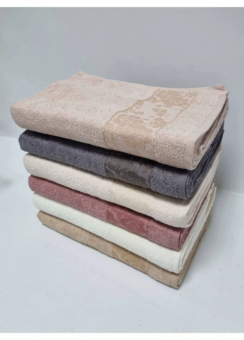 Набір бавовняних рушників для ванної Purry Cotton Belinda (6 штук) 70х140 см Sikel комбінований