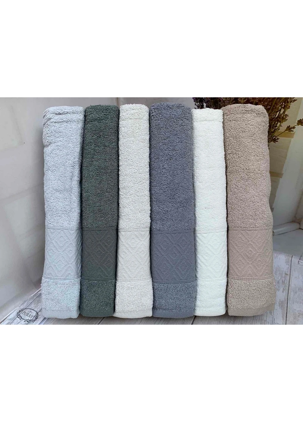 Набір бавовняних рушників для ванної Purry Cotton Alvin(6 штук) 50х90 см Sikel комбінований