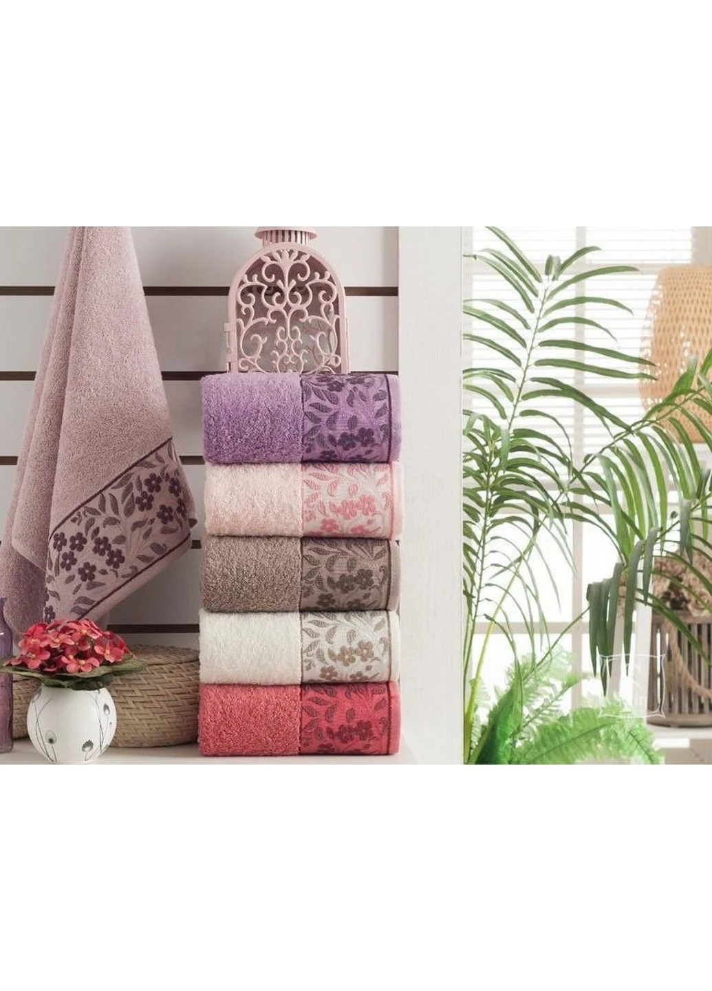 Набір бавовняних рушників для ванної Purry Cotton Sarmasik (6 штук) 70х140 см Sikel комбінований