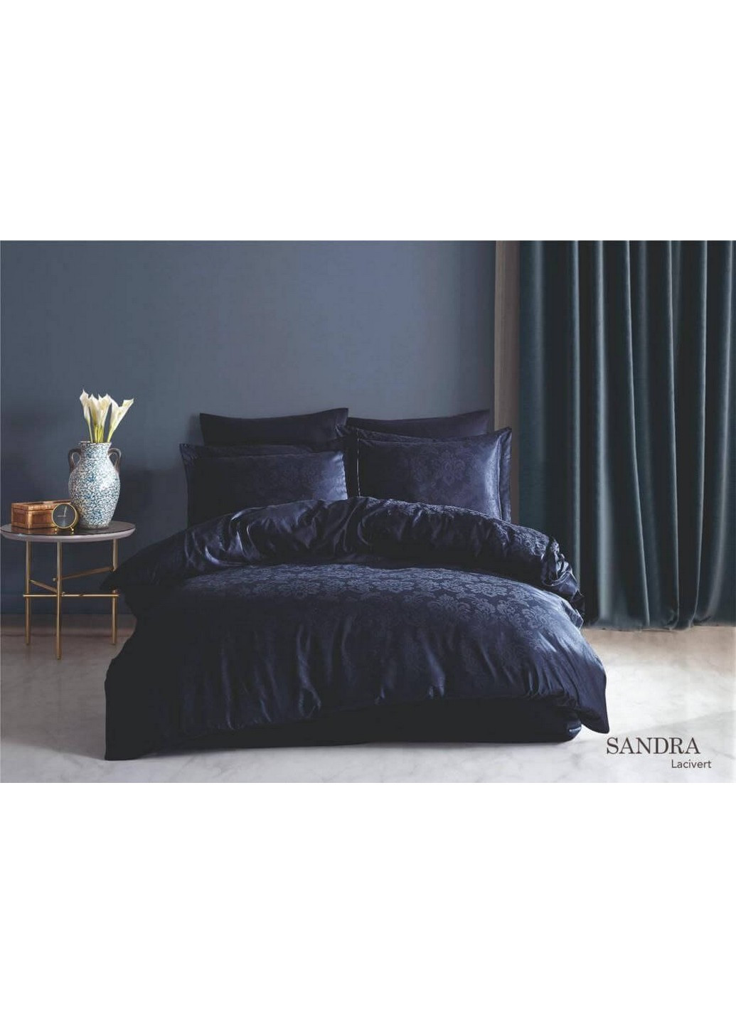 Комплект постільної білизни Sandra Lacivert Евро Fiesta (259244394)